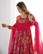 pink color Pure Designer Attractive Shining Gown Dress