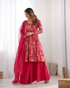 pink color Pure Designer Attractive Shining Gown Dress