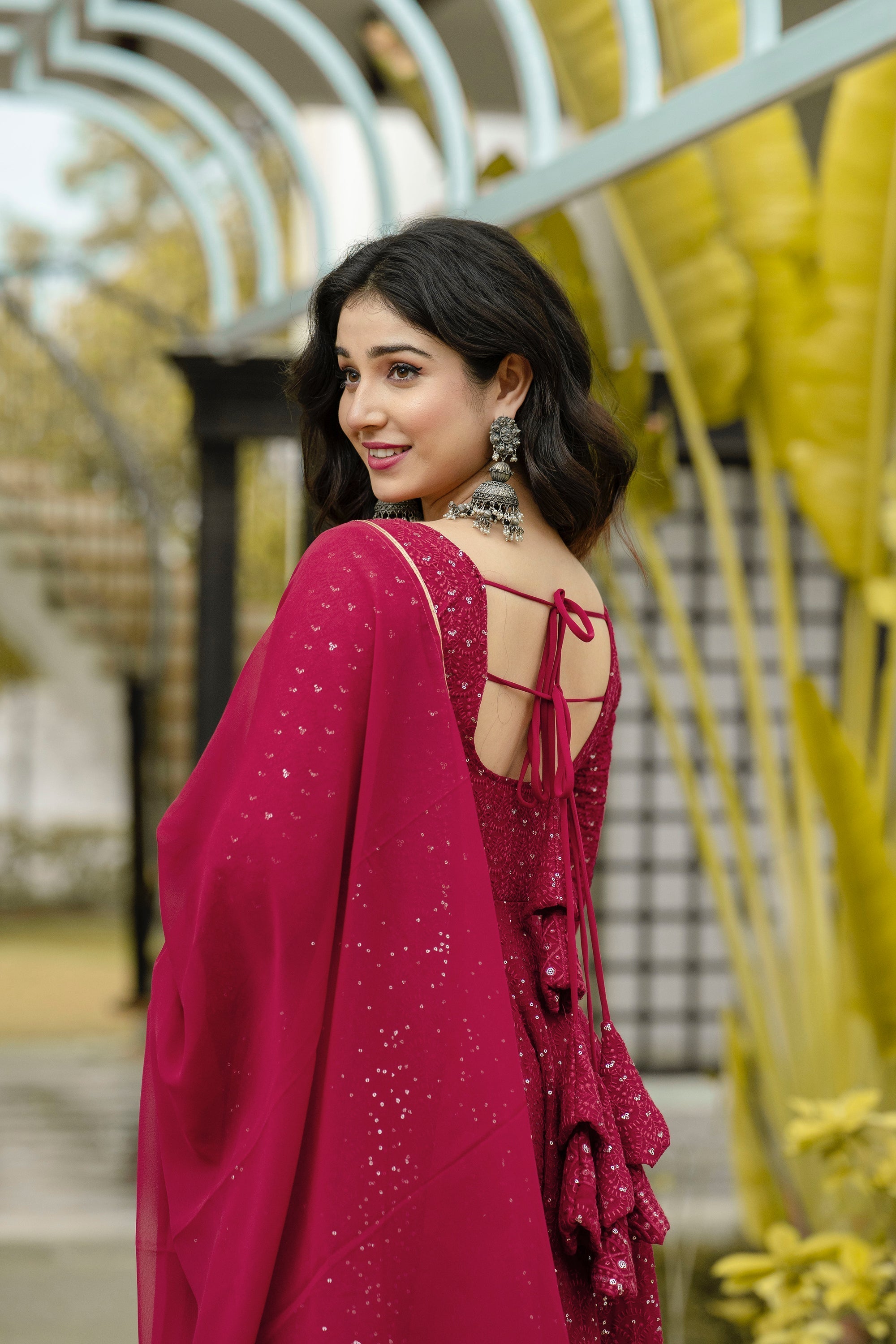 Maroon Color Designer Online Gown For Girls