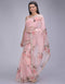 Contemporary Light Pink Color Organza pure Silk Digital Print Saree