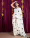 Latest Cotton Silk White Colored Black Digital Printed  Cotton Sarees SY 6376