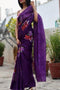 Purple Color One Piece Digital Printed Satin Saree SY 6298