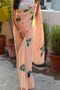 Designer Ethnic Cotton Silk Fancy Light Orange Saree