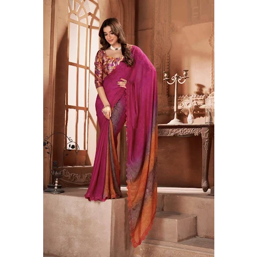 bandani saree with Designer work for women