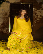Beautiful Designer Party Wear Yellow Gown Dress