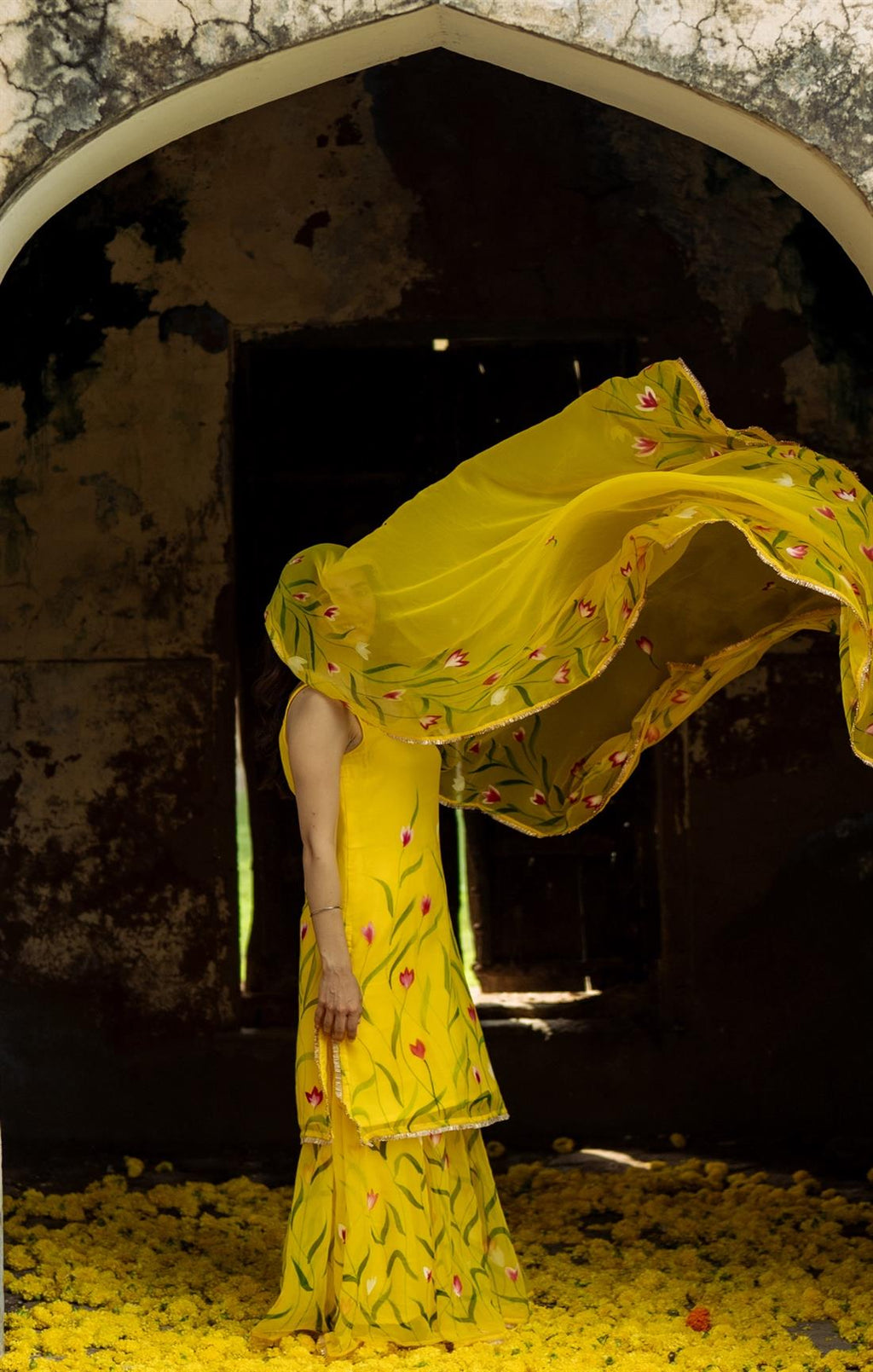 Beautiful Designer Party Wear Yellow Gown Dress
