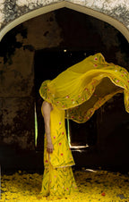 Beautiful Designer Party Wear Yellow Gown Dress